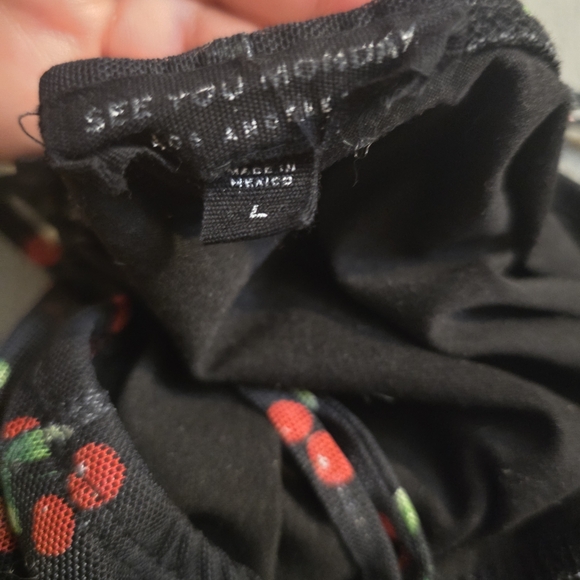 See You Monday Black Maxi Dress with Cherry Print - Picture 2 of 11